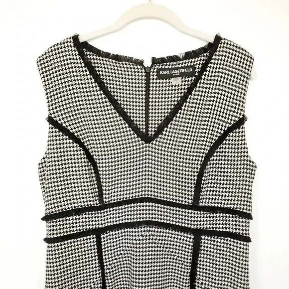 KARL LAGERFELD X ITALIA INDEPENDENT Dress Size 12 Houndstooth Print Knee-Length - Picture 5 of 12